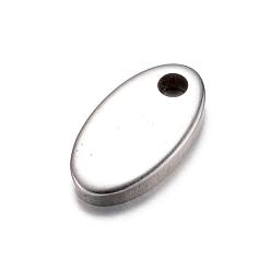 Stainless Steel Color 201 Stainless Steel Stamping Blank Tag Charms, Oval, Stainless Steel Color, 11x6x1.5mm, Hole: 1mm