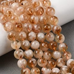 Цитрин Нагретые нити из натуральных цитриновых бусин, круглые, 8 мм, отверстие : 1 мм, около 47 шт / нитка, 15'' (38.1 см)