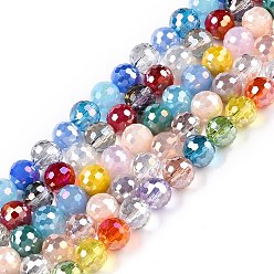 (52) Непрозрачная лаванда Гальванические стеклянные бусины, граненые, круглые, разноцветные, 8 мм, отверстие : 1.4 мм, около 50~51 шт / нитка, 14.33''~14.69'' (36.4~37.3 см)