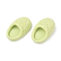 Желто-Зеленый Непрозрачные кабошоны из смолы, тапочка, желто-зеленый, 38.5x23.5x15 мм