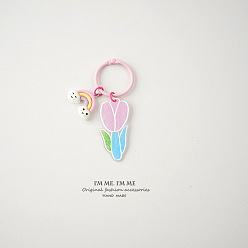 5th floor, Unit A706 Cute Purple Tulip Pendant Keychain Keyring Backpack Decoration - Lovely and High-end.