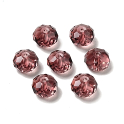 Indian Red Glass Imitation Austrian Crystal Beads, Faceted, Rondelle, Indian Red, 8x5~5.5mm, Hole: 1.2~1.5mm