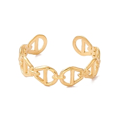 Золотой Ионное покрытие (ip) 304 открытое манжетное кольцо в форме пряжки из нержавеющей стали, полое кольцо для женщин, золотые, размер США 9 1/2 (19.3 мм)