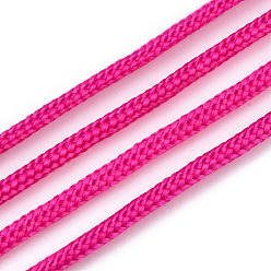 Темно-Розовый Полиэфирные и спандексные веревочные веревки, 16 -ply, темно-розовыми, 2 мм, около 109.36 ярдов (100 м) / пачка