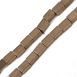 Антично-позолоченный Гальванические нити из синтетических немагнитных гематитовых бусин, кубоид, старинное золотое покрытие, 5x3x3 мм, отверстие : 1 мм, около 82~83 шт / нитка, 15.98~16.38'' (40.6~41.6 см)