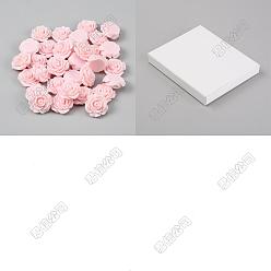 Pink 80 pcs cabochons en résine opaque, fleur rose, rose, 18.5x18x8mm