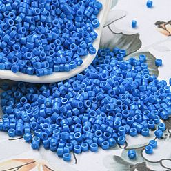 Dodger Blue Baking Paint Glass Seed Beads, Cylinder, Dodger Blue, 2.5x2mm, Hole: 1.4mm, about 45359pcs/pound