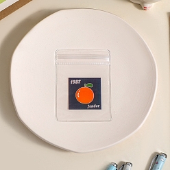 Оранжевый Прозрачные прямоугольные пластиковые пакеты с застежкой-молнией для ювелирных изделий, многоразовые упаковочные пакеты, верхнего уплотнения, антиокислительные самозапечатывающиеся пакеты, оранжевые, 8x6 см