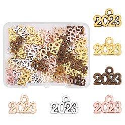 Mixed Color 150 Pieces 2023 Year Charms for Graduation Tassel Graduation Charm Pendant Mixed Color for Jewelry Necklace Bracelet Earring Making Crafts, Mixed Color, 14x6x2mm, Hole: 2mm