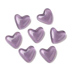 Thistle Translucent Resin Cabochons, Heart, Thistle, 24x25.5x8mm