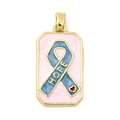 Стально-синий Подвески из латуни с эмалью в форме прямоугольника с узором из шелковой ленты, стойки покрытие, долговечный, без кадмия и без свинца, золотые, стальной синий, 28x15.5x2.5 мм, отверстие : 5.5x3.5 мм