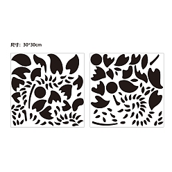 Flower Mirror Wall Stickers, Square, Self Adhesive Acrylic Mirror Sheets, for Home Living Room Bedroom Decor, Petal Pattern, 300x300x1mm, 2pcs/set