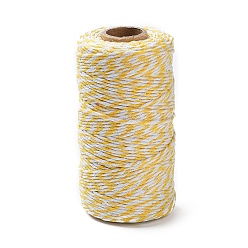 Champagne Yellow Cotton String Threads, for DIY Crafts, Gift Wrapping and Jewelry Making, Champagne Yellow, 2mm, about 109.36 Yards(100m)/Roll