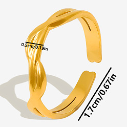 Золотой 304 модное геометрическое кольцо-манжета из нержавеющей стали для женщин, золотые, 5 мм