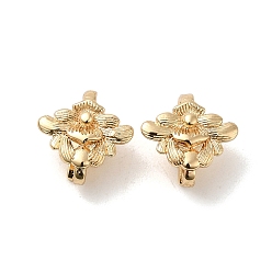 Light Gold Покрытие стойки латунная застежка-крючок в виде цветка, для изготовления браслетов, долговечный, без свинца и без кадмия, золотой свет, 10.5x10x6 мм, отверстие : 1.6 мм, штифты : 1.3x1.3 мм