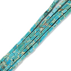 Imperial Jasper Natural Imperial Jasper Beads Strands, Rectangle, 6x3x3mm, Hole: 0.9mm, about 60pcs/strand, 15.28''(38.8cm)