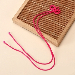 Cerise Polyester Chinese Knot Tassel Big Pendants, Cerise, 400mm