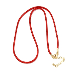 Красный 2.5мм нейлоновый плетеный шнур для изготовления ожерелий, с латунными выводами и 304 застежками из лобстера из нержавеющей стали, долговечный, стойки покрытие, золотые, красные, 17.72 дюйм (45 см)