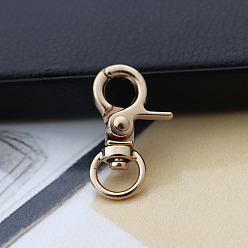 Light Gold Alloy Swivel Snap Hook Clasps, Swivel Lobster Claw Clasps, Light Gold, 32mm