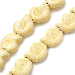 Кукурузный Шелк Фарфоровые бусины ручной работы серии «Океан», раковина, цвет колоса кукурузы, 14~15x11.5~12x5.5~6 мм, отверстие : 2 мм, около 35 шт / нитка, 13.39'' (34 см)