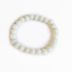 3 8mm Natural Glass Bead Bracelet with Elastic Cord for Women and Men