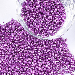 Dark Violet Baking Painted Glass Beads, For Nail Art Decoration Accessories, No Hole/Undrilled, Chips, Dark Violet, 1.5~5x1.5~2x1.5~2mm, about 450g/bag