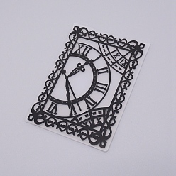 Clock Plastic Embossing Folders, Concave-Convex Embossing Stencils, for Handcraft Photo Album Decoration, Clock Pattern, 148x105x3mm