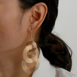 golden European and American Fashion Metal Circle Earrings - Simple, Exaggerated, Sexy, Geometric Ear Jewelry.