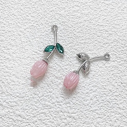 Цветок Платинового сплава подвески, цветок, 31x13 мм