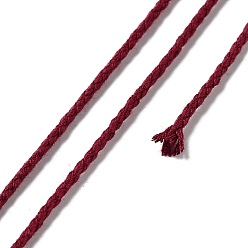 Темно-Красный 20м плетеный шнур из полиэстера для изготовления ювелирных изделий, круглые, темно-красный, 2 мм, около 21.87 ярдов (20 м) / рулон