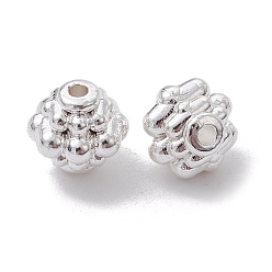 Silver Alloy Spacer Beads, Flower, Long-Lasting Plated, Silver, 8x7.5mm, Hole: 1.4mm