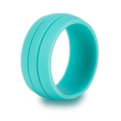 Небесно-голубой Модное силиконовое кольцо для пар в стиле панк, спортивный, 8.5 мм ширина
