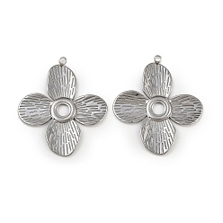 Нержавеющая Сталь Цвет 304 подвески из нержавеющей стали, цветочный шарм, анти-тускнение, цвет нержавеющей стали, 38.5x32.5x1.5 мм, отверстие : 1.8 мм