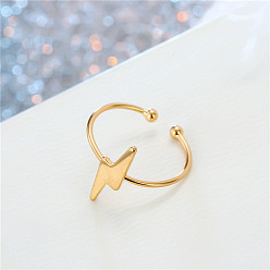 Flash Gold Stylish and Creative Lightning Moon Star Open Ring for Women