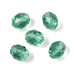 Verde Primavera K 9 cuentas de vidrio, imitación de vidrio cuentas de cristal austriaco, oval, facetados, primavera verde, 8x6 mm, agujero: 1.2~1.4 mm