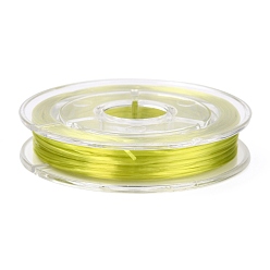 Green Yellow Flat Japanese Crystal Elastic Stretch Thread, for Bracelets Gemstone Jewelry Making Beading Craft, Green Yellow, 0.38mm, about 10.93 yards(10m)/roll