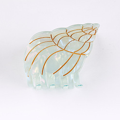 Светло-Синий Милые заколки для волос из ПВХ в форме раковины, для женщины девушки густые волосы, голубой, 49x60x43 мм