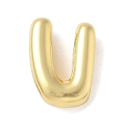 Letter U Медные подвески-слайдеры, стойки покрытие, без свинца и без кадмия, долговечный, реальный 18 k позолоченный, Буква U, 14x10.5x4.5 мм, отверстие : 10.5x2 мм