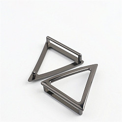 Gunmetal Zinc Alloy Buckle Ring, Triangle, Webbing Belts Buckle, for Luggage Belt Craft DIY Accessories, Gunmetal, 56x47mm, Hole: 38mm