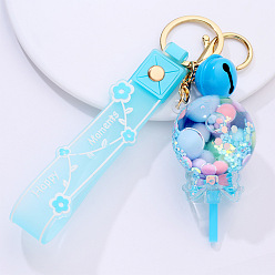6.Lollipop-Blue Cute Cartoon 5-Star Oil Keychain Candy Ocean Keyring Creative Flower Camera Pendant