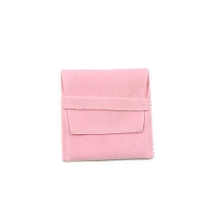 Pink Velvet Envelope Pouches for Jewelry, Square, Pink, 9x9cm