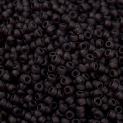 (RR135F) Matte Transparent Root Beer MIYUKI Round Rocailles Beads, Japanese Seed Beads, 11/0, (RR135F) Matte Transparent Root Beer, 2x1.3mm, Hole: 0.8mm, about 5500pcs/50g