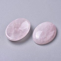 Rose Quartz Natural Rose Quartz Massager, Worry Stone for Anxiety Therapy, Oval, 40x30x9mm