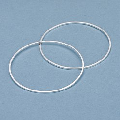 925 Sterling Silver Plated Brass Linking Rings, Long-Lasting Plated, Round Ring, 925 Sterling Silver Plated, 40x1mm, Inner Diameter: 38mm