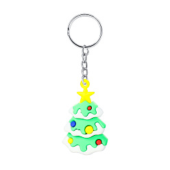 1. Christmas tree Cute Reindeer Snowman PVC Keychain Pendant - Christmas Decoration Gift.