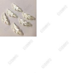 Бежевый 80подвески из искусственного жемчуга из абс-пластика, перо, бежевые, 40x14 мм, отверстие : 1 мм