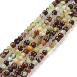 Australia Jade Natural Chrysoprase Beads Strands, Faceted, Round, 2x2mm, Hole: 0.5mm, about 167pcs/strand, 15.39''(39.1cm)