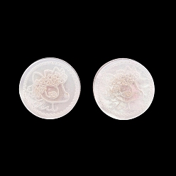 Морская Ракушка 1-отверстия, стержень из полимерного сплава, плоские круглые с рисунком, золотые, цвет морской раковины, 11~11.5x6.5~7 мм, отверстие : 3x2 мм