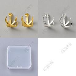 (52) Непрозрачная лаванда 24шт. латунные подвески-кабошоны, настройки гвоздя горного хрусталя, разноцветные, 13.5x9x6.5 мм, отверстие : 1.4 мм, пригодный для 10x8 кабошонов mm, 12 шт / цвет