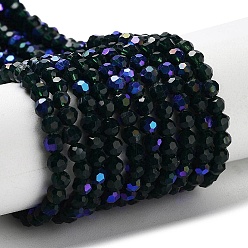 Dark Slate Gray Opaque Glass Beads Strands, Faceted, Round, Dark Slate Gray, 3mm, Hole: 0.8mm, about 167~170pcs/strand, 19.88~20.08''(50.5~51cm)